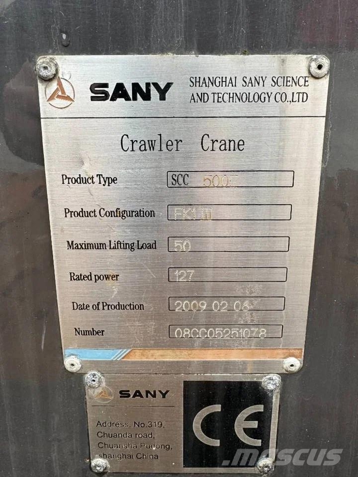 Sany SCC 500 E Tracked cranes