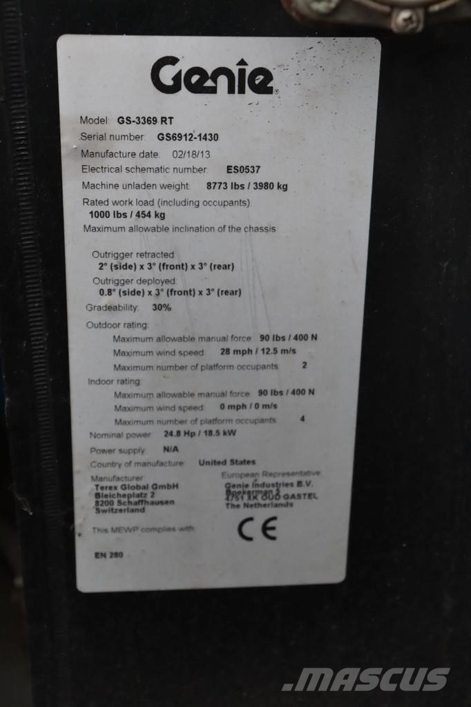 Genie GS-3369 RT Schaarhoogwerkers
