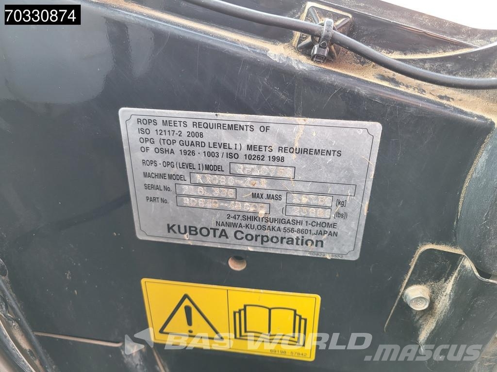 Kubota KX080-4 A/C حفارات صغيرة أقل من 7 طن (حفارات صغيرة)