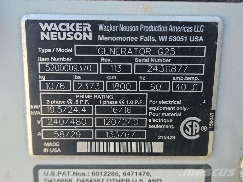 Wacker Neuson G25 مولدات ديزل