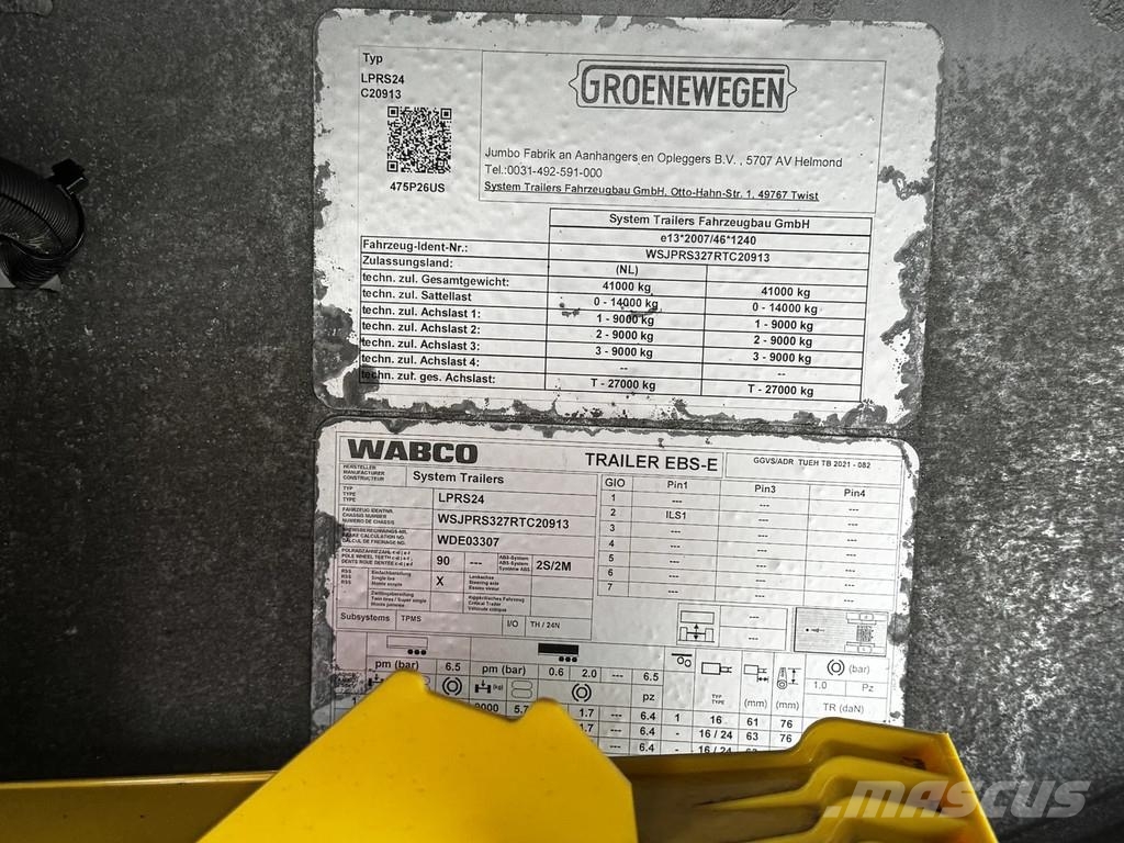 Groenewegen Schuifzeil -dak / Saf Disc / Lift-as / APK 08-2027 Tentpoolhaagised