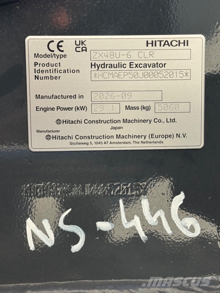 Hitachi ZX 48 U-6 حفارات صغيرة أقل من 7 طن (حفارات صغيرة)