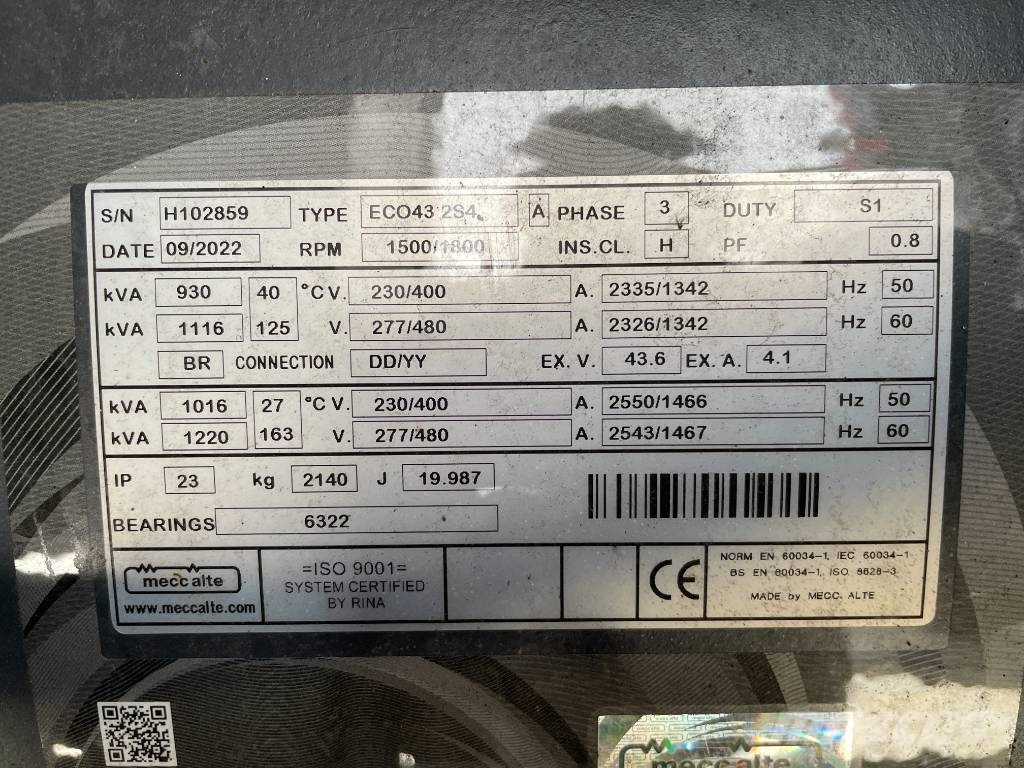 Pramac GSW1015B - 1016kVA Used Generator - DPX-12660 Generadores diésel