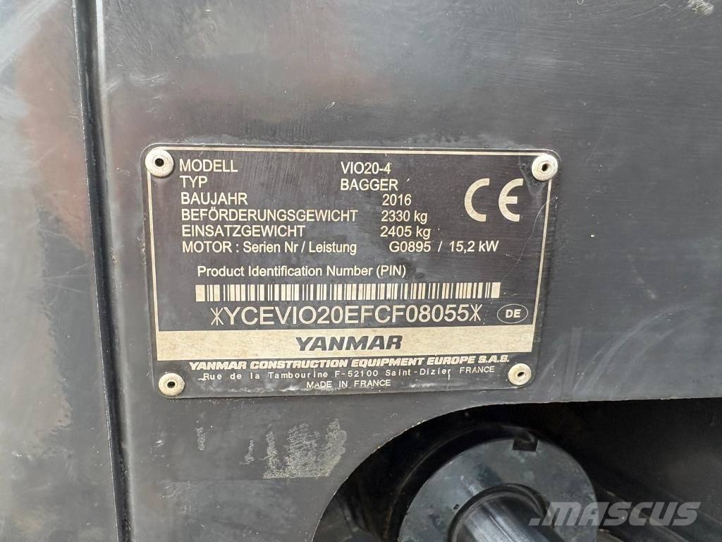 Yanmar Vio 20-4 with Tilt bucket Mini bageri <7t