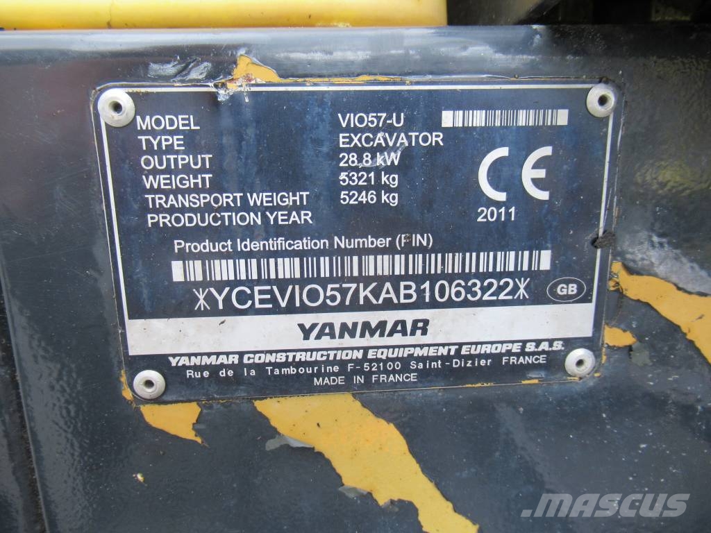Yanmar Vio 57-U Miniekskavaatorid < 7 t