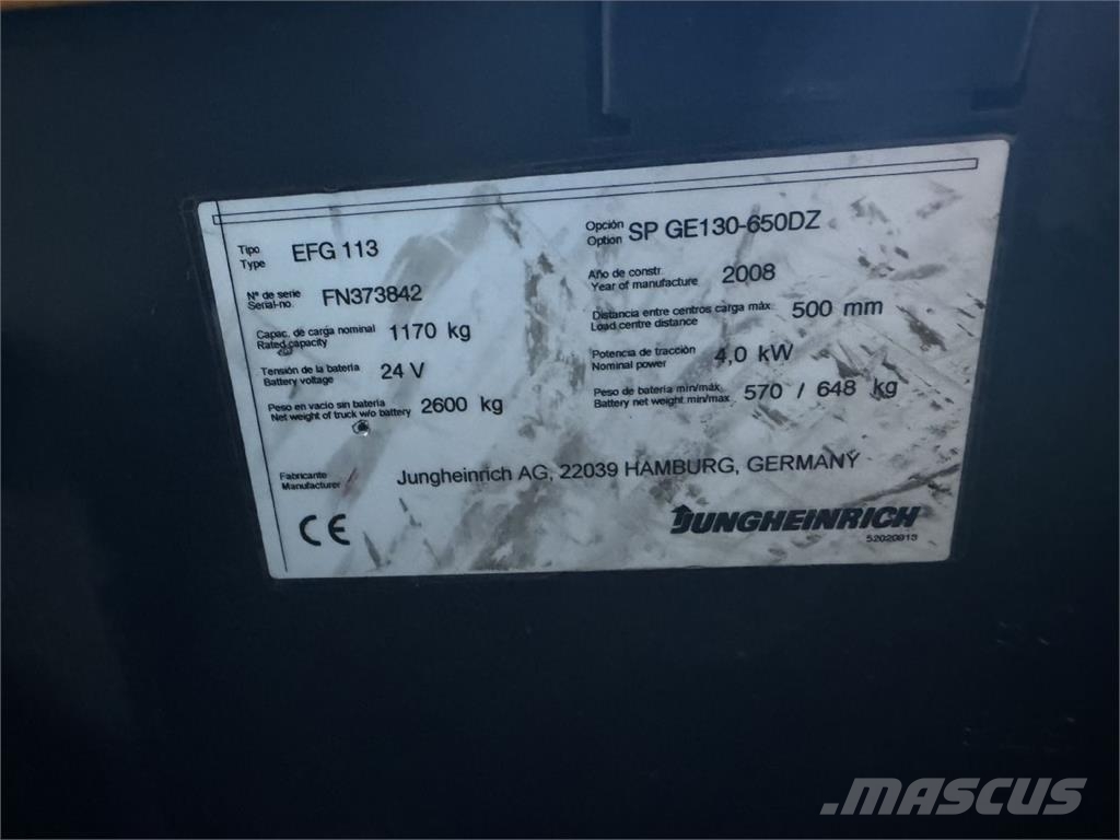 Jungheinrich EFG 113 Elektriniai šakiniai krautuvai