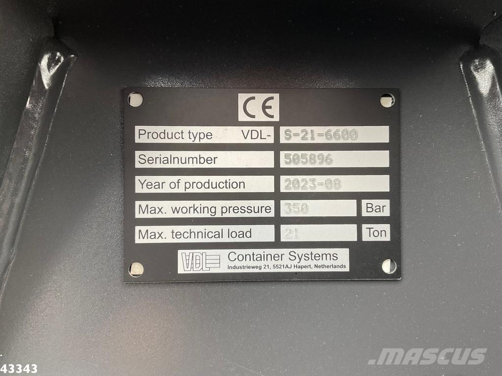 Volvo FM 430 Euro 6 VDL 21 Ton haakarmsysteem Camiones elevadores de gancho