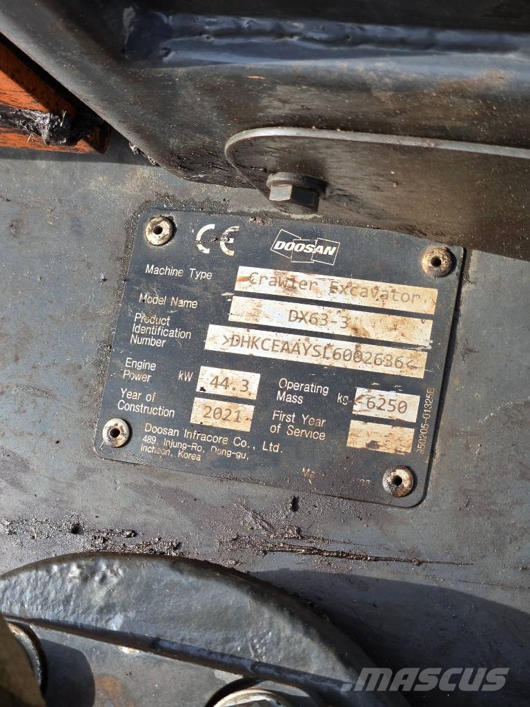 Doosan DX55R-7 Minigraafmachines < 7t