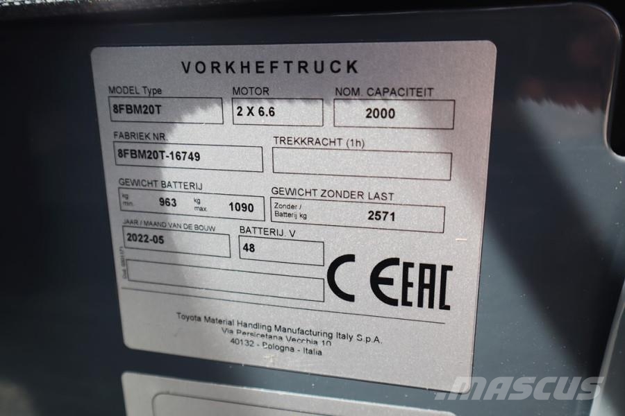 Toyota 8FBM20T Valid inspection, *Guarantee! Electric, 47 Diesel Trucker