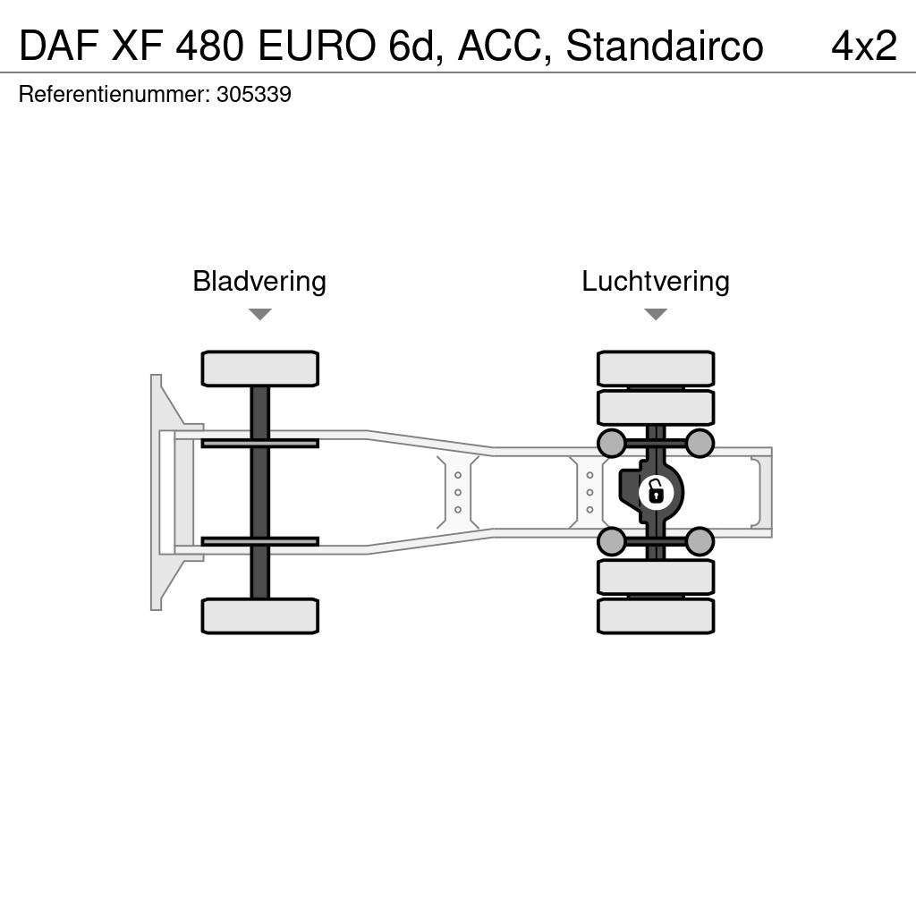 DAF XF 480 EURO 6d, ACC, Standairco 트랙터 유닛