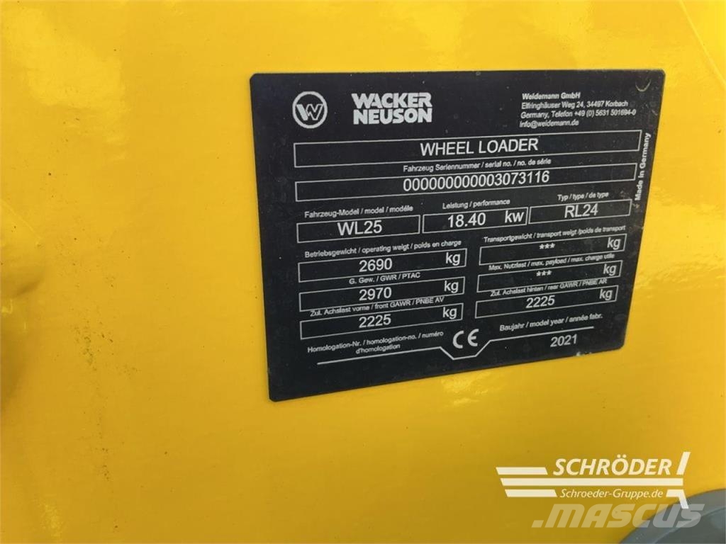 Wacker WL 25 Cargadoras sobre ruedas