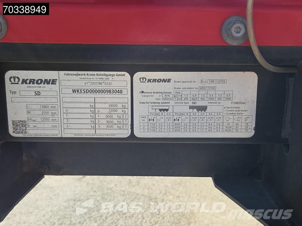Krone SD MEGA Liftachse Lift + Hubdach Semi remorque à rideaux coulissants (PLSC)
