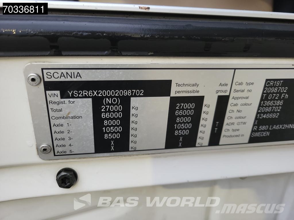 Scania R580 R 6X2 WB310! V8 Full-Air Retarder 2xTanks Lif Тягачі