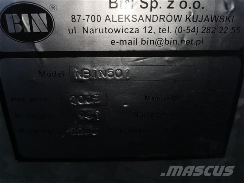 BIN Type NBIN501 5000 tdr. Oprema za istovaranje silosa