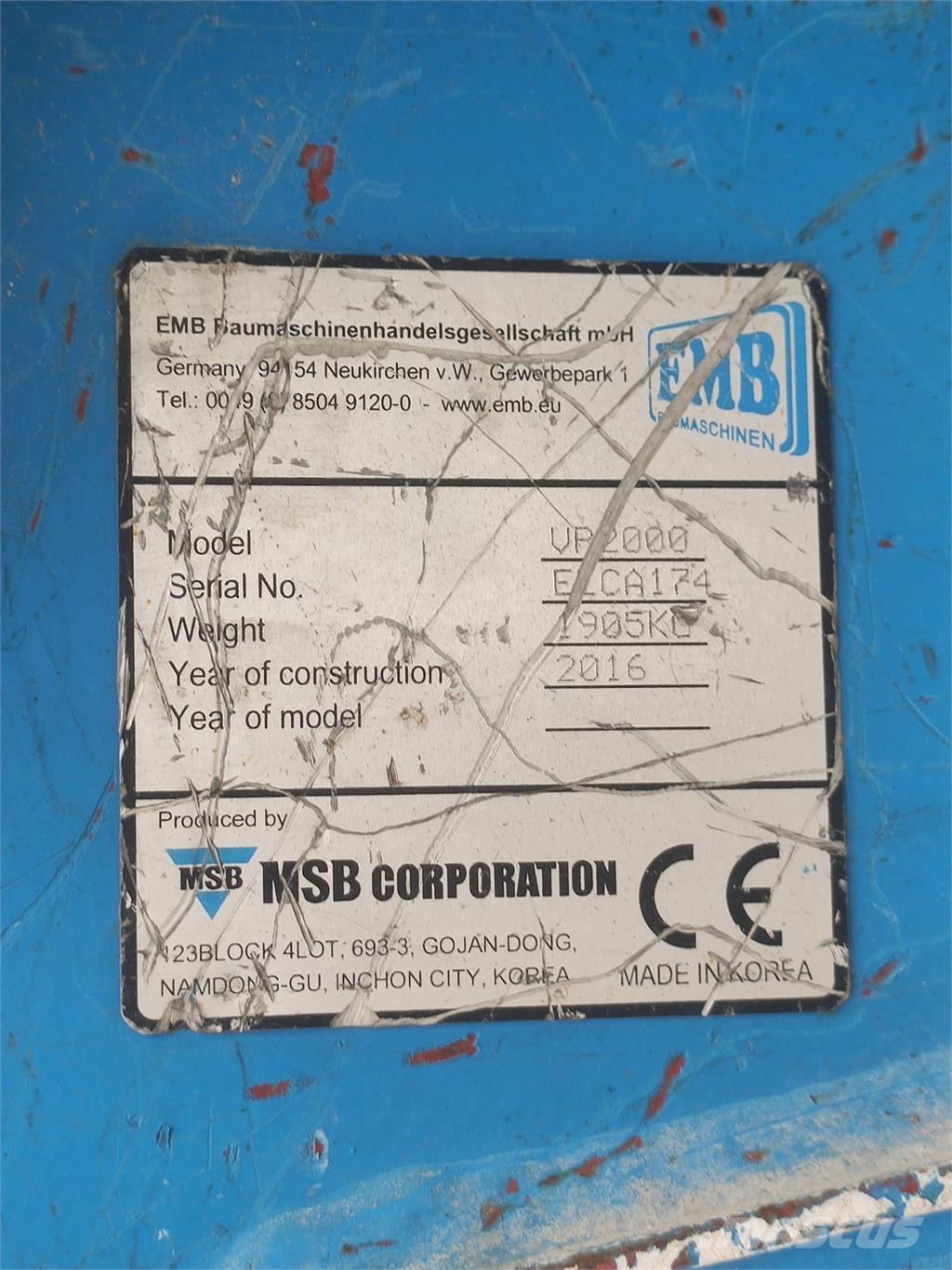  EMB VP2000 Ehituspurustid