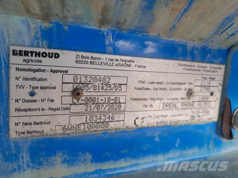 Berthoud WIN&rsquo;AIR1000 噴霧機