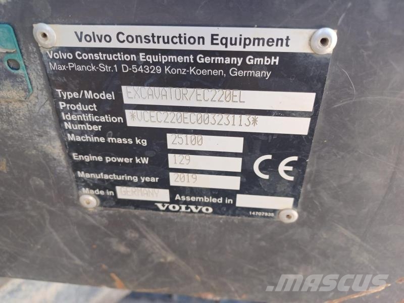 Volvo EC220E 大型油圧ショベル12t以上(パワーショベル・ユンボ)