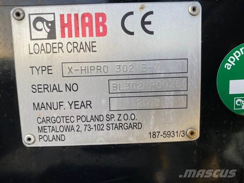 MAN TGX 35.500 8X4 TRIDEM + HIAB X-HIPRO 302 E-7 KRAAN Автокранове