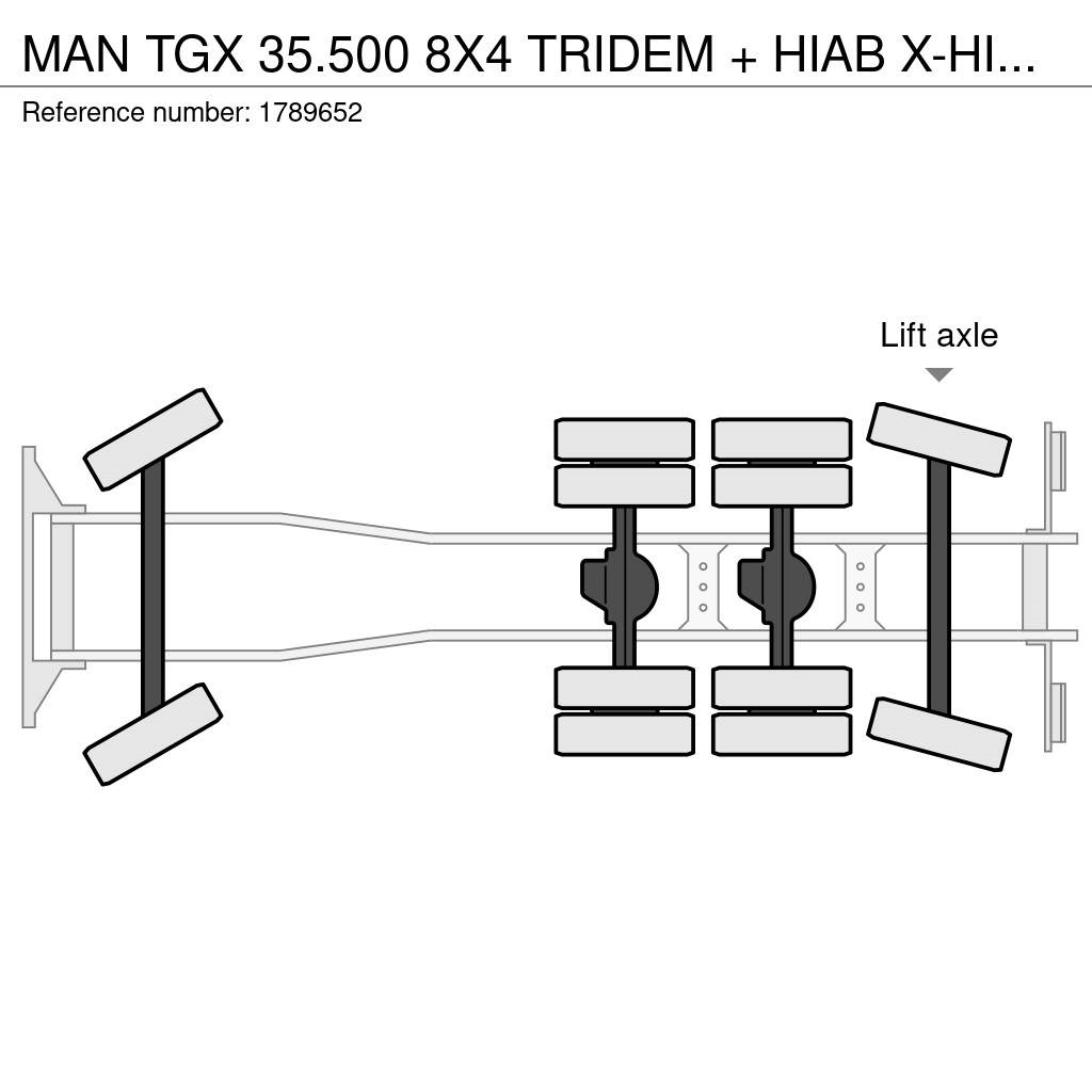 MAN TGX 35.500 8X4 TRIDEM + HIAB X-HIPRO 302 E-7 KRAAN Автокранове