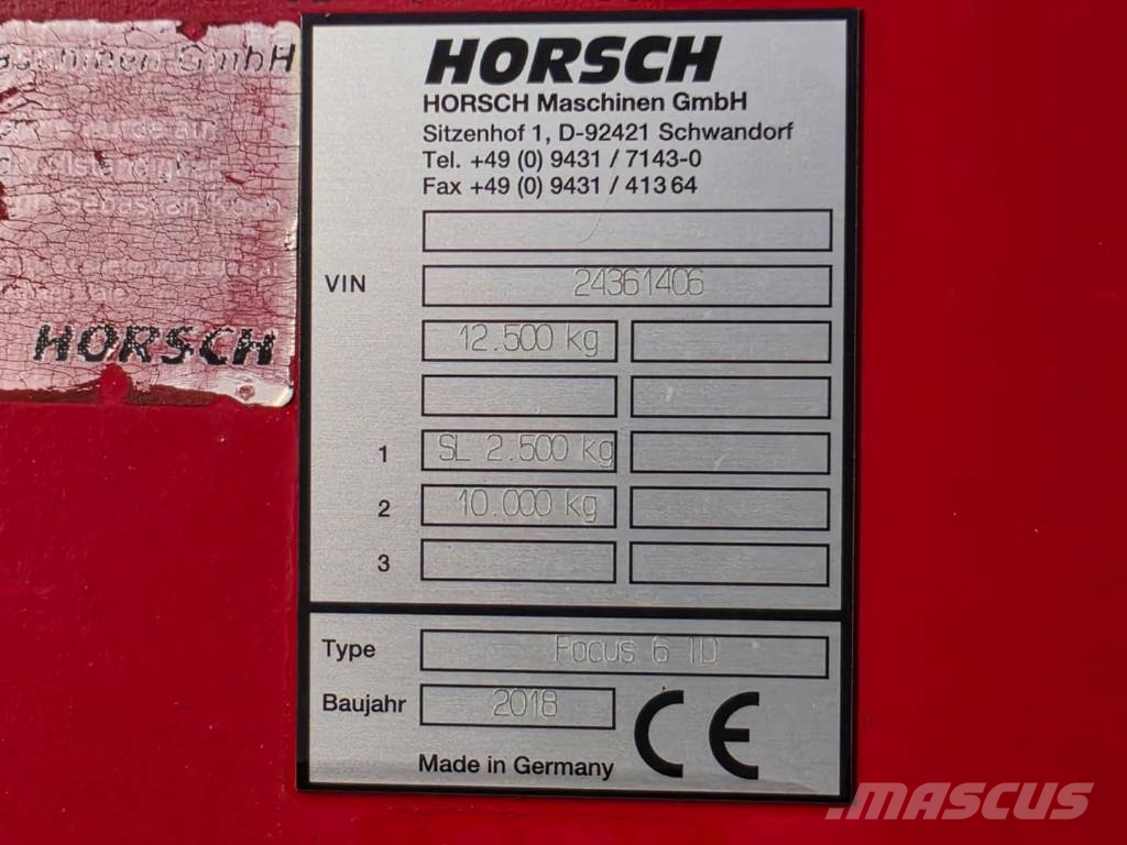 Horsch Focus 6 TD Mechanické sejačky