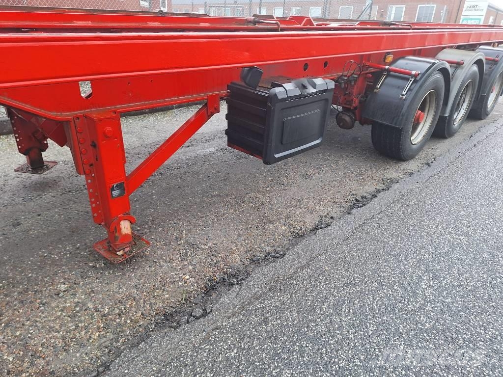 Lecitrailer 3 akslet containertrailer Semi-trailer med containerramme