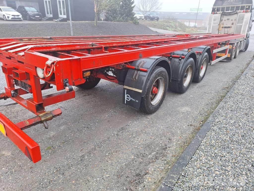 Lecitrailer 3 akslet containertrailer Semi-trailer med containerramme