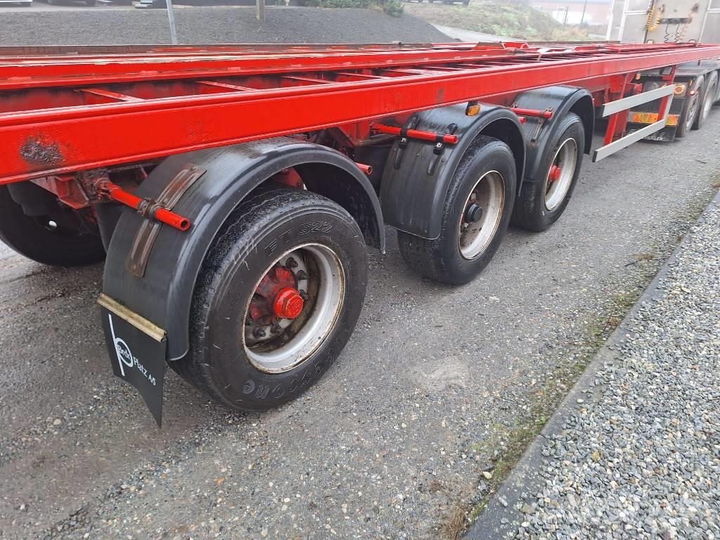 Lecitrailer 3 akslet containertrailer Semi-trailer med containerramme