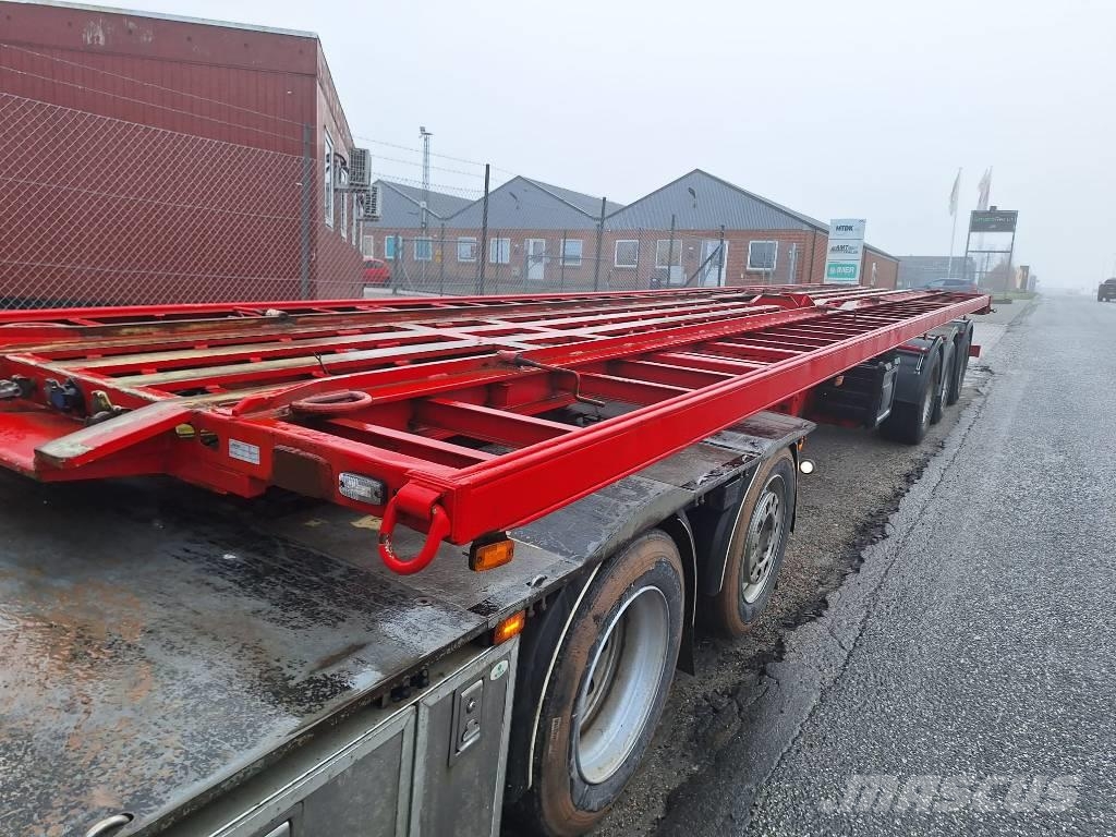 Lecitrailer 3 akslet containertrailer Semi-trailer med containerramme