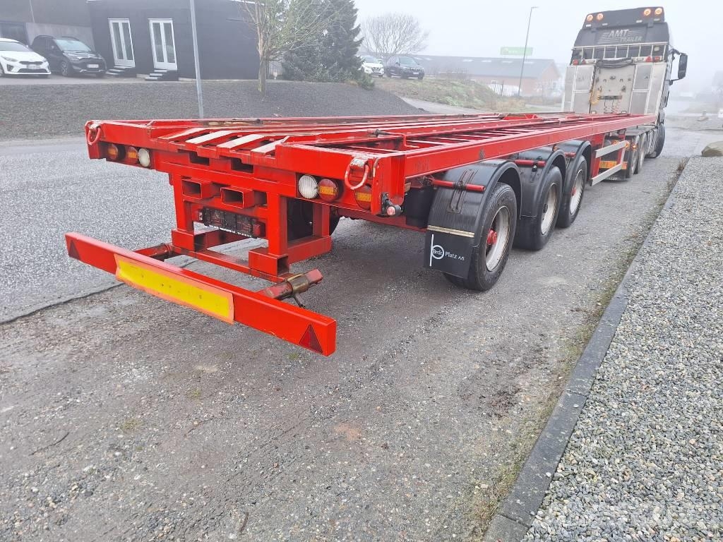 Lecitrailer 3 akslet containertrailer Semi-trailer med containerramme