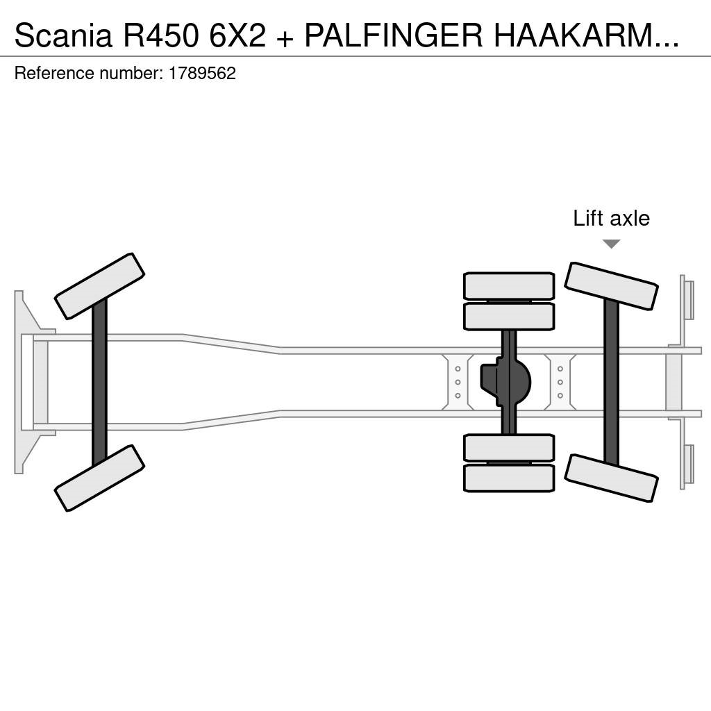 Scania R450 6X2 + PALFINGER HAAKARMSYSTEEM/ABROLLKIPPER/H Camiones elevadores de gancho