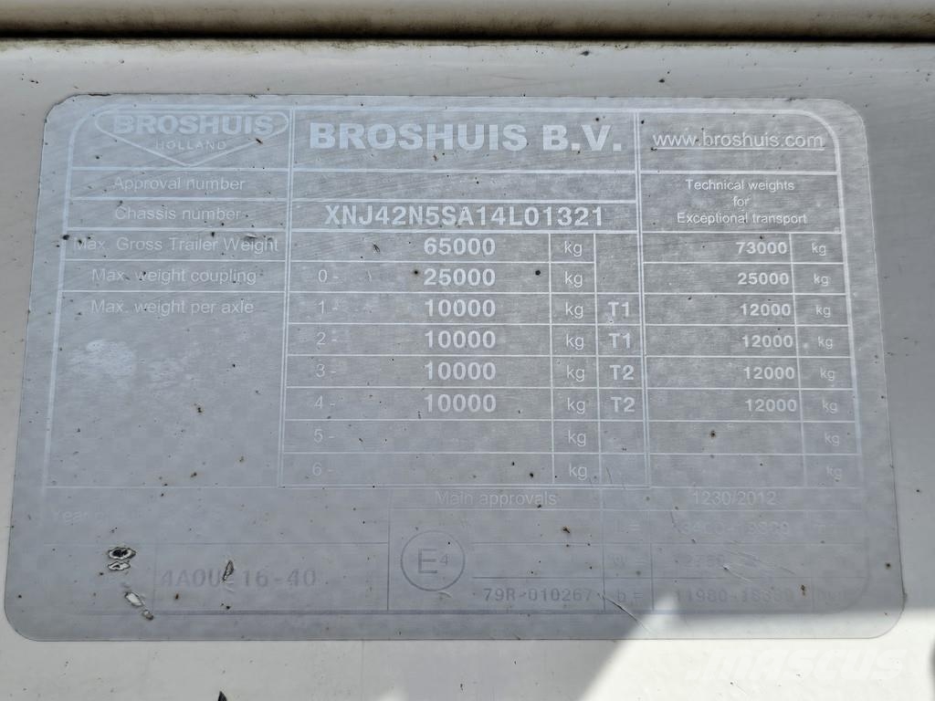 Broshuis 4AOU-16-40 / RADMULDEN / AUSZIEHBAR / 274 cm Zemie treileri