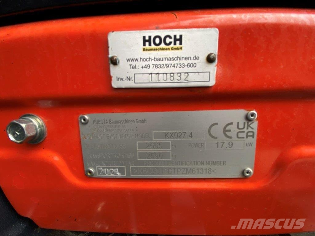 Kubota KX027-4 GL High Spec Powertilt wie U27 ミニ油圧ショベル 7t以下(ミニユンボ・ミニディガー)