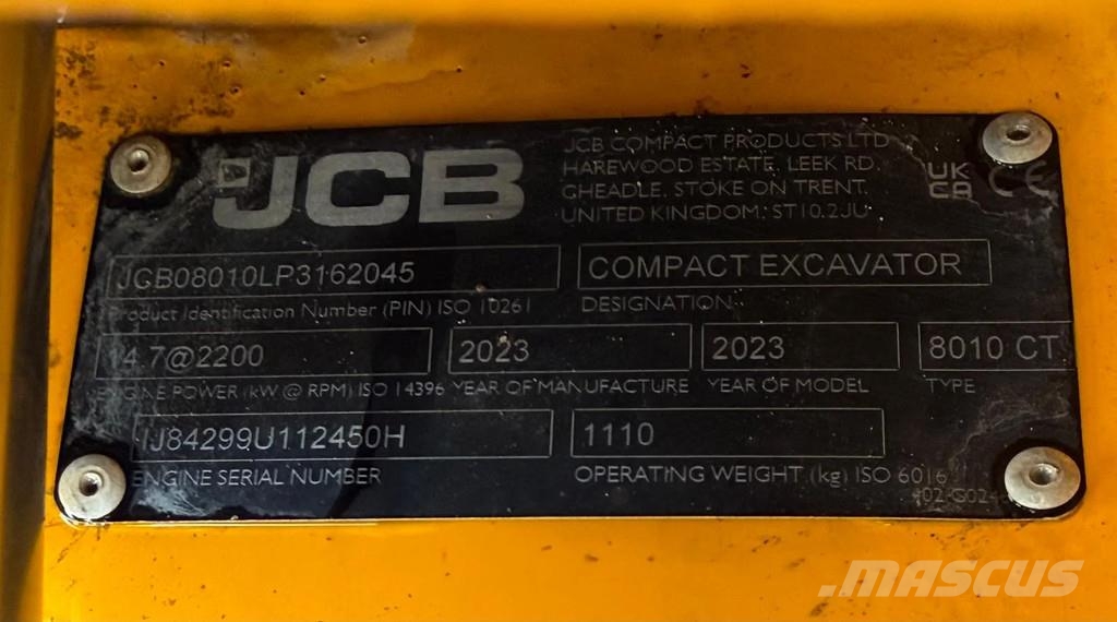 JCB 8010CT Mini bagri <7t