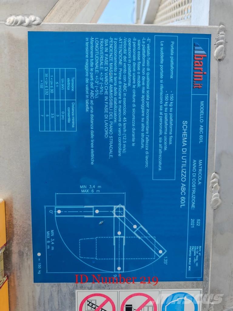 Iveco Daily 35-160 Barin ABC 60/L Bridge Control Inspect المنصات الهوائية المثبتة على شاحنة