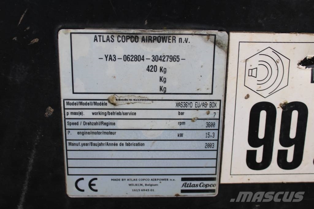 Atlas Copco XAS 36 YD Kompresori