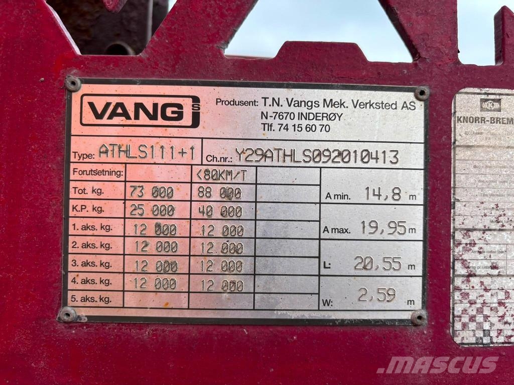 Vang ATHLS 111+1 EXTENDABLE / STEEREX AXLES / WIDENING نصف مقطورة مسطحة منخفضة