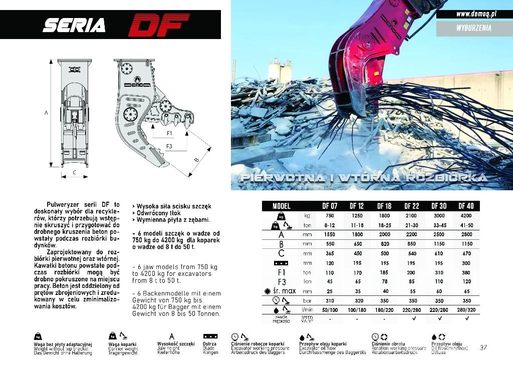 DEMOQ DF22 Ehituspurustid