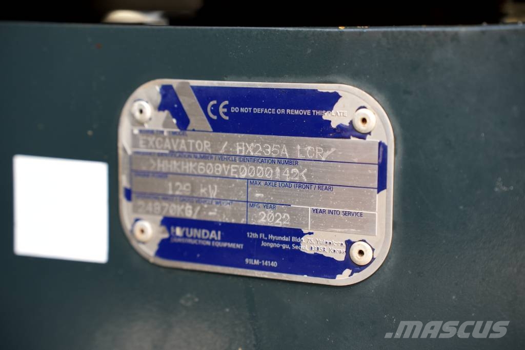 Hyundai HX 235 ALCR Roomikekskavaatorid