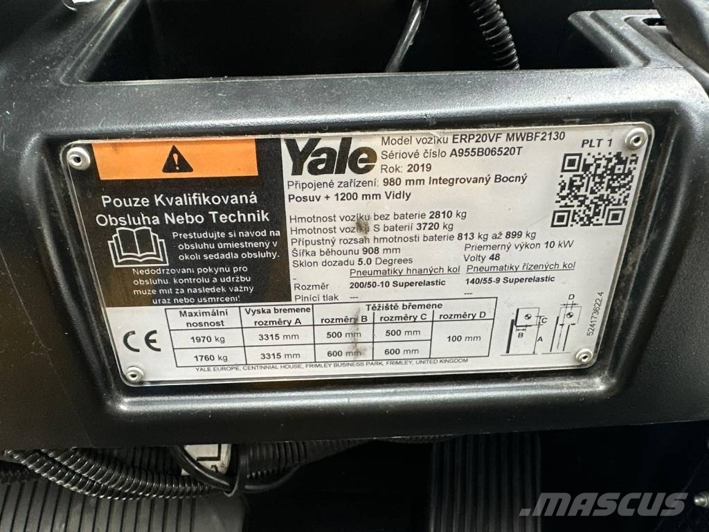Yale ERP20VF MWB2130 Elektromos targoncák