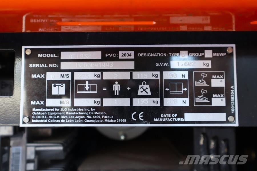 JLG AE1932 All Electric, 7.6m Working Height, 275kg Ca Plataformas tijera