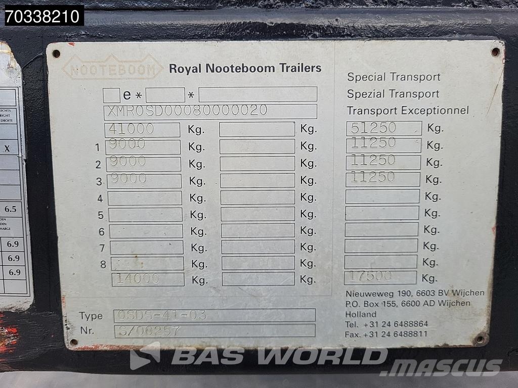 Nooteboom OSDS-41-03 APK 06-27 Steering Axle SAF Ramps نصف مقطورة مسطحة منخفضة