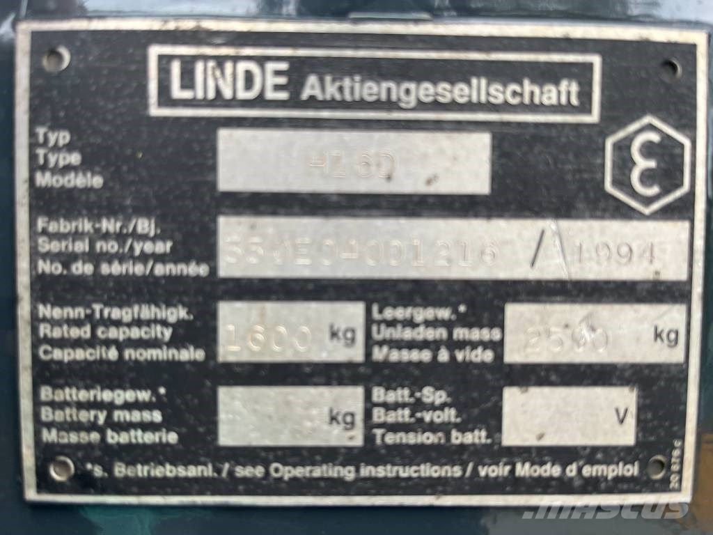 Linde H16D /350/ V-4258 OB Дизельные погрузчики