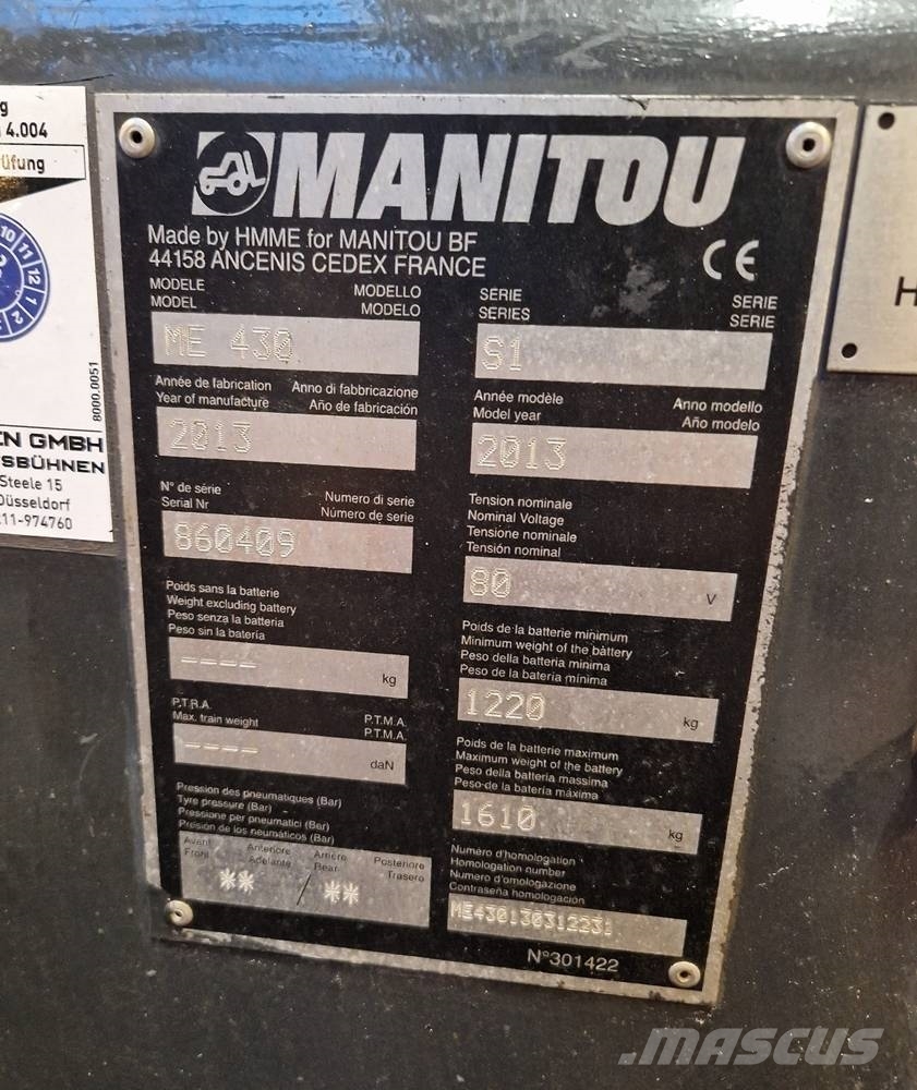 Manitou ME 430 Električni viličarji