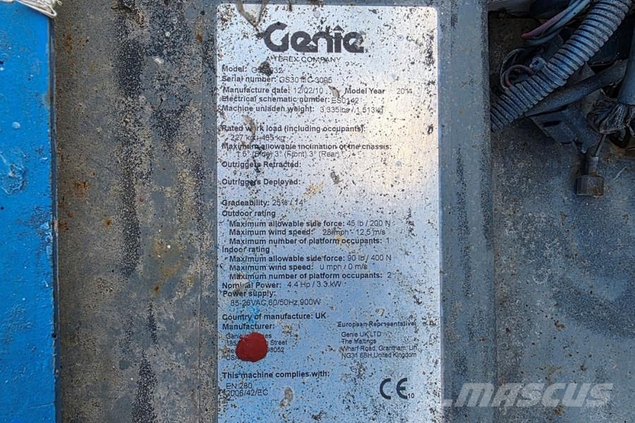 Genie GS1932 Electric, Working Height 7.8 m, 227kg Capac Saxliftar