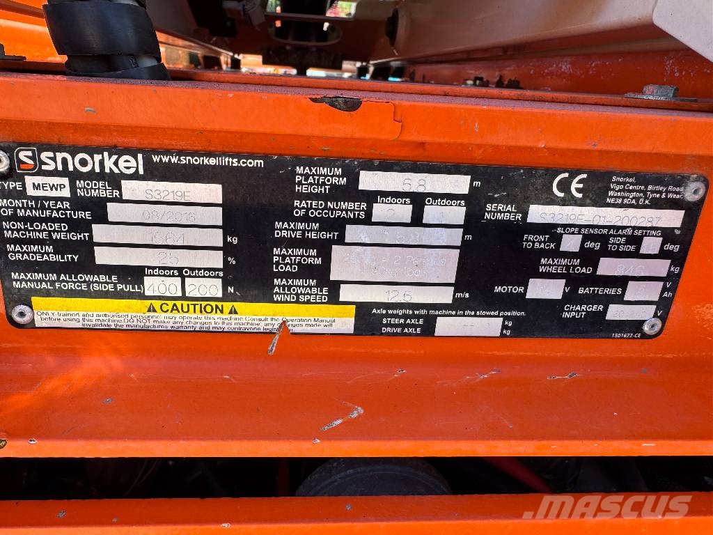 Snorkel S3219E 8 Meter Elektro Scherenbühne Ανυψωτήρες ψαλιδωτής άρθρωσης