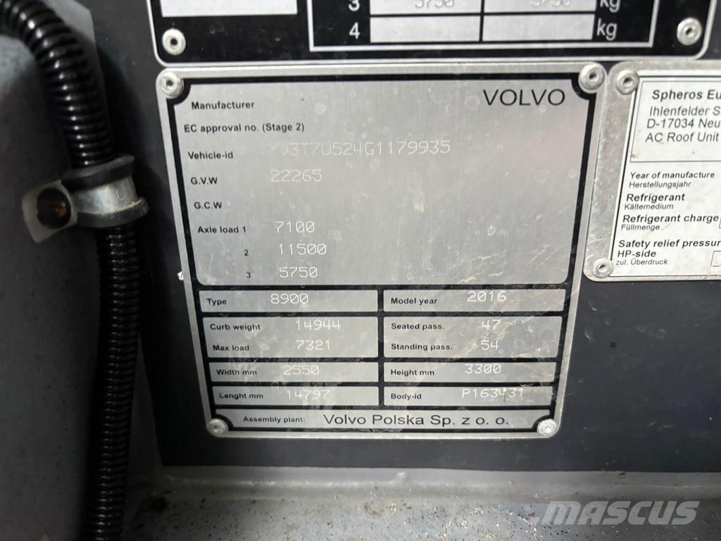 Volvo B8RLE 8900 6x2*4 AC / AUXILIARY HEATING حافلة داخل المدينة