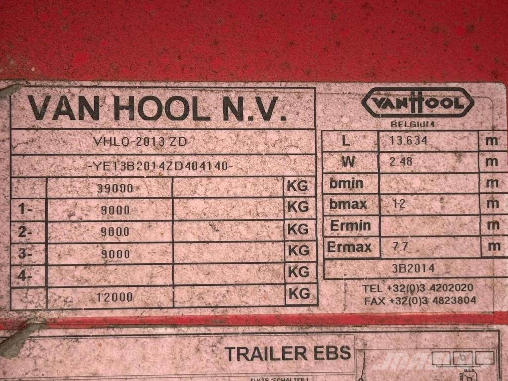 Van Hool 3B2014 3 AXLE BPW - SLIDING ROOF Polprikolice s ponjavo