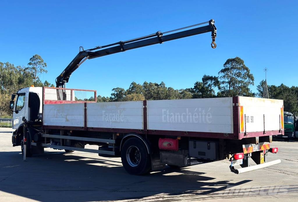 Volvo FE 280 + Hiab 077 XS Lastbil med lad/Flatbed