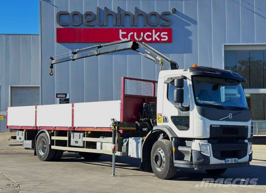 Volvo FE 280 + Hiab 077 XS Lastbil med lad/Flatbed
