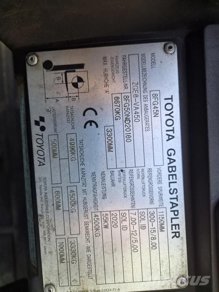 Toyota 8FG45 ZGE6-VA450 Gāzes autoiekrāvēji (LPG)